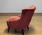 20th Century Napoleon III Slipper Chair in Brique Ton Sur Ton Jacquard Velvet, 1920s, Image 4