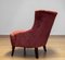 20th Century Napoleon III Slipper Chair in Brique Ton Sur Ton Jacquard Velvet, 1920s 6