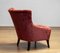 20th Century Napoleon III Slipper Chair in Brique Ton Sur Ton Jacquard Velvet, 1920s 3