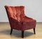 20th Century Napoleon III Slipper Chair in Brique Ton Sur Ton Jacquard Velvet, 1920s 1