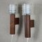 Wall Lights in Teak and Glass, Sweden, 1950s, Set of 2 1