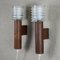 Wall Lights in Teak and Glass, Sweden, 1950s, Set of 2, Image 1