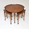 Burr Walnut Pie Crust Nesting Tables, 1920s, Set of 5 3