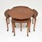 Burr Walnut Pie Crust Nesting Tables, 1920s, Set of 5 4