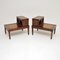 Mahogany Leather Top Side Tables, 1930s, Set of 2, Image 4