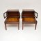 Mahogany Leather Top Side Tables, 1930s, Set of 2, Image 6