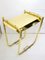 Magazine Rack in Gilt Metal, Textile and Wood, 1980s 5