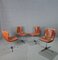 Italian Swivel Chairs in Chromed Metal and Leather, 1960s, Set of 4 1