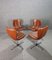 Italian Swivel Chairs in Chromed Metal and Leather, 1960s, Set of 4 5