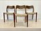 Model 71 Dining Chairs in Walnut and Paper Cord by Niels Otto Møller for J.L. Møllers, 1950s, Set of 3 1