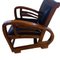 Französische Art Deco Sessel aus Holz & Skai, 2er Set 3