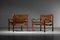 Safari Armchairs in Patinated Leather and Wood attributed to Arne Norell, 1960s, Set of 2 16