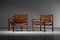 Safari Armchairs in Patinated Leather and Wood attributed to Arne Norell, 1960s, Set of 2, Image 16