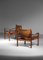 Safari Armchairs in Patinated Leather and Wood attributed to Arne Norell, 1960s, Set of 2 18