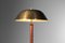 Lámpara de mesa sueca de latón y cuero, años 60, Imagen 10