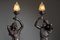 Lámparas masculinas y femeninas esculturales grandes de bronce, años 20. Juego de 2, Imagen 3