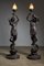Large Sculptural Male and Female Lamps in Bronze, 1920s, Set of 2, Image 2