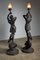 Large Sculptural Male and Female Lamps in Bronze, 1920s, Set of 2, Image 4