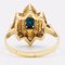 Zweifarbiger Vintage Ring aus 14 Karat Gold mit zentralem Saphir und Diamanten, 1980er 6