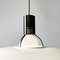 Lámpara de araña 2133 italiana moderna de metal blanco negro atribuida a Sarfatti para Arteluce, años 70, Imagen 12