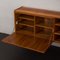 Credenza bassa in teak con mobile bar illuminato, Danimarca, anni '60, Immagine 8