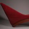 Red Chaise Longue in Wood and Fabric, 1970s, Image 2