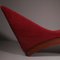 Rote Chaiselongue aus Holz & Stoff, 1970er 2