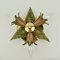 Mid-Century Italian Fern Leaf Flush Mount in Brass, Image 3