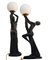 Art Deco Ebonized Plaster Nude Feminine Form Table Lamps, 1930s, Set of 2, Image 1