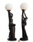 Lampes de Bureau Art Déco en Plâtre Noirci, Forme Féminine, 1930s, Set de 2 4