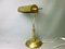 Portuguese Brass Bankers Table Lamp, 1940s, Image 1