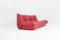 Canapé 3 Places Togo en Cuir Rouge par Michel Ducaroy pour Ligne Roset 1