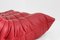 Red Leather Togo 3-Seater Sofa by Michel Ducaroy for Ligne Roset 7