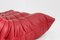 Red Leather Togo 3-Seater Sofa by Michel Ducaroy for Ligne Roset, Image 7