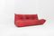 Red Leather Togo 3-Seater Sofa by Michel Ducaroy for Ligne Roset 10