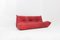 Red Leather Togo 3-Seater Sofa by Michel Ducaroy for Ligne Roset, Image 10