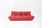 Red Leather Togo 3-Seater Sofa by Michel Ducaroy for Ligne Roset 2