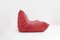Red Leather Togo 3-Seater Sofa by Michel Ducaroy for Ligne Roset, Image 9