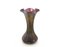 Vase Art Déco Vintage en Verre Soufflé Irisé Rouge et Vert dans le style de Loetz, 1890s 1