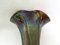 Vintage Art Deco Rot & Grün Irisierende Vase aus mundgeblasenem Glas im Stil von Lötz, 1890er 8