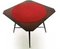 Tavolo da gioco vintage in faggio ebanizzato con stoffa rossa di Chiavari, anni '50, Immagine 6