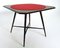 Vintage Ebonized Beech Game Table with Red Fabric from Chiavari, Italy, 1950s, Image 3