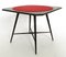 Vintage Ebonized Beech Game Table with Red Fabric from Chiavari, Italy, 1950s, Image 4