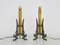 Italian Bronze & Enamelled Wood Table Lamps, 1950s, Set of 2 1