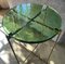 Golden-Hammered Metal Table with Green Glass Top by Now’s Home 3