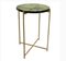 Golden-Hammered Metal Table with Green Glass Top by Now’s Home 1