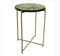 Golden-Hammered Metal Table with Green Glass Top by Now’s Home, Image 1