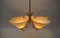 Lampada da soffitto Mid-Century a 5 luci in vetro e ottone, anni '50, Immagine 7