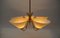 Mid-Century Deckenlampe aus Glas & Messing mit 5 Leuchten, 1950er 7