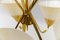 Mid-Century 5-Light Glass & Brass Ceiling Lamp, 1950s, Image 14